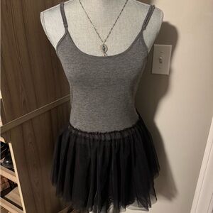Gray and Black free people Tulle Dress